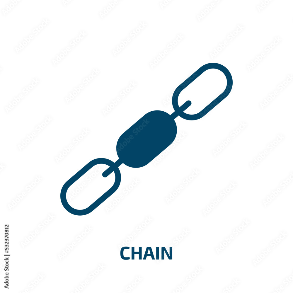chain icon from general collection. Filled chain, business, link glyph icons isolated on white background. Black vector chain sign, symbol for web design and mobile apps chain icon from general collection. Filled chain, business, link glyph icons isolated on white background. Black vector chain sign, symbol for web design and mobile apps