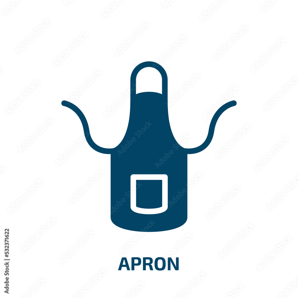 apron icon from kitchen collection. Filled apron, kitchen, restaurant glyph icons isolated on white background. Black vector apron sign, symbol for web design and mobile apps apron icon from kitchen collection. Filled apron, kitchen, restaurant glyph icons isolated on white background. Black vector apron sign, symbol for web design and mobile apps