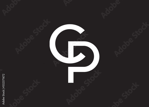 Tableau sur toile initial letter logo CP, template logo design