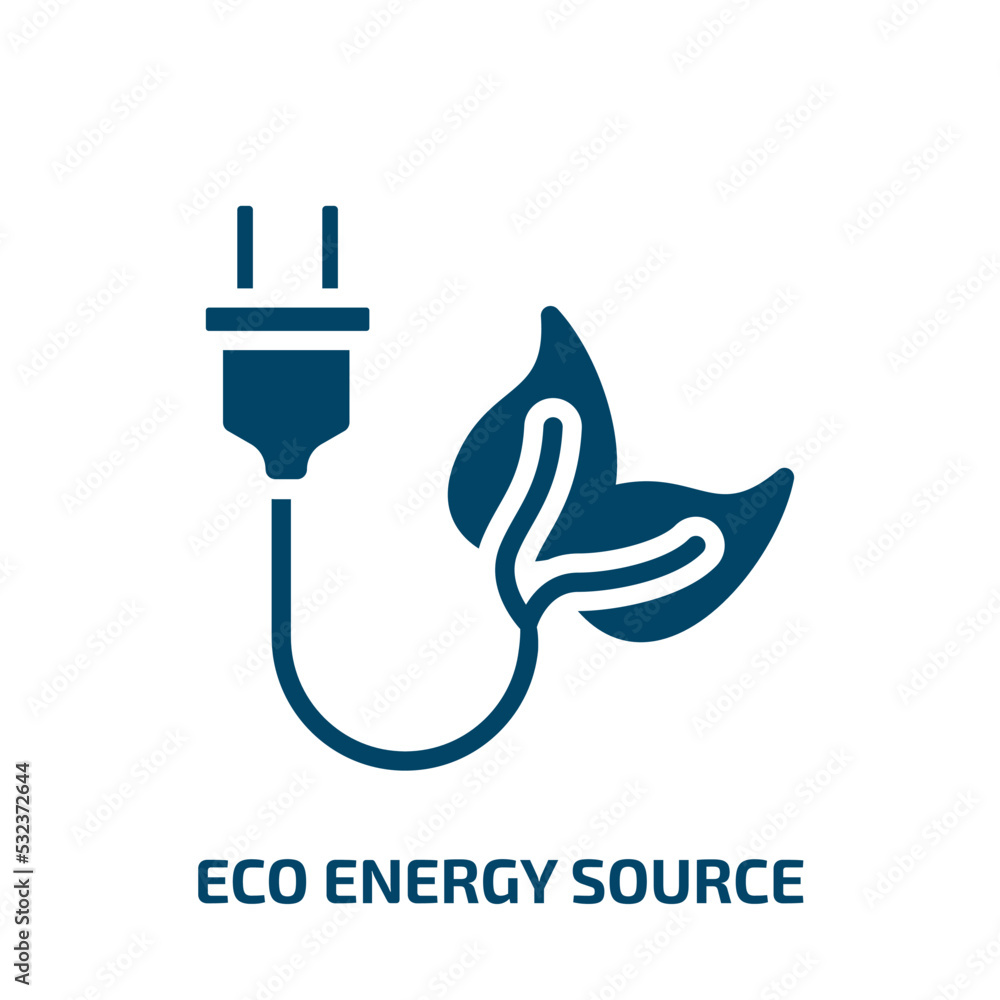 eco energy source icon from nature collection. Filled eco energy source, eco, ecology glyph icons isolated on white background. Black vector eco energy source sign, symbol for web design and mobile eco energy source icon from nature collection. Filled eco energy source, eco, ecology glyph icons isolated on white background. Black vector eco energy source sign, symbol for web design and mobile