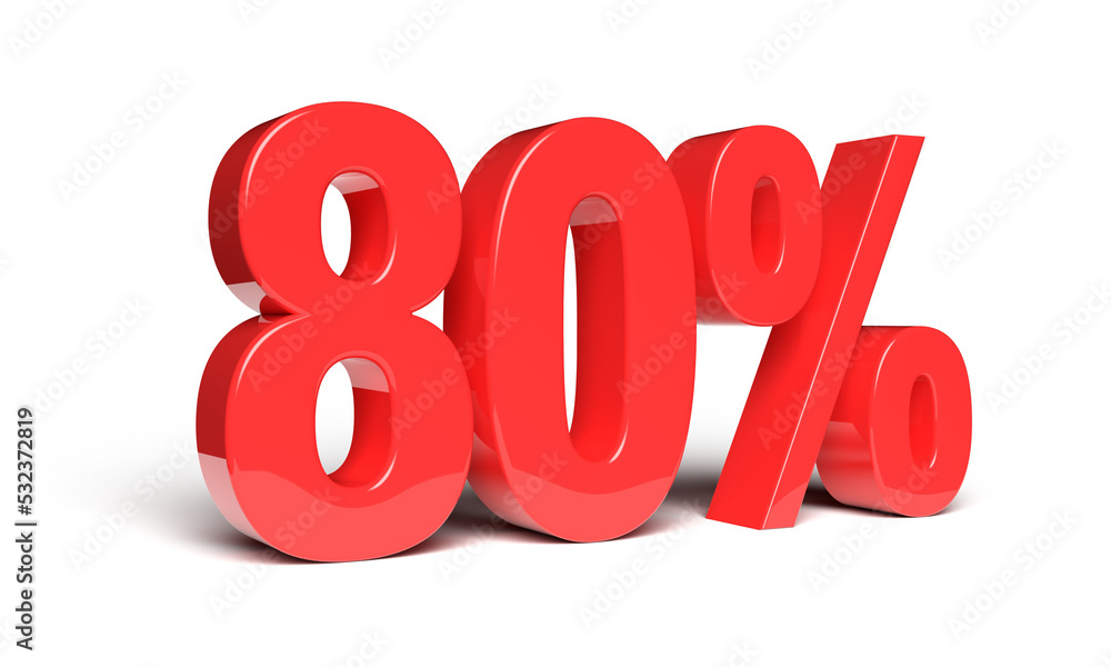 80 percent in 3d rendering isolated 80 percent in 3d rendering isolated