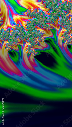 Ornate colorful and digitally generated 3D background