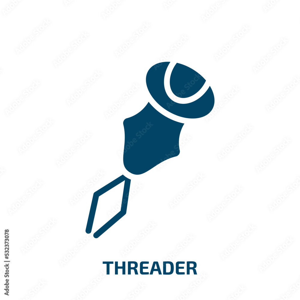 threader icon from sew collection. Filled threader, simple, sewing