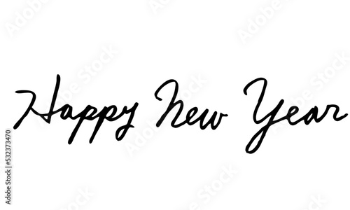 Happy New Year -手書き文字-筆記体-英語-年賀状