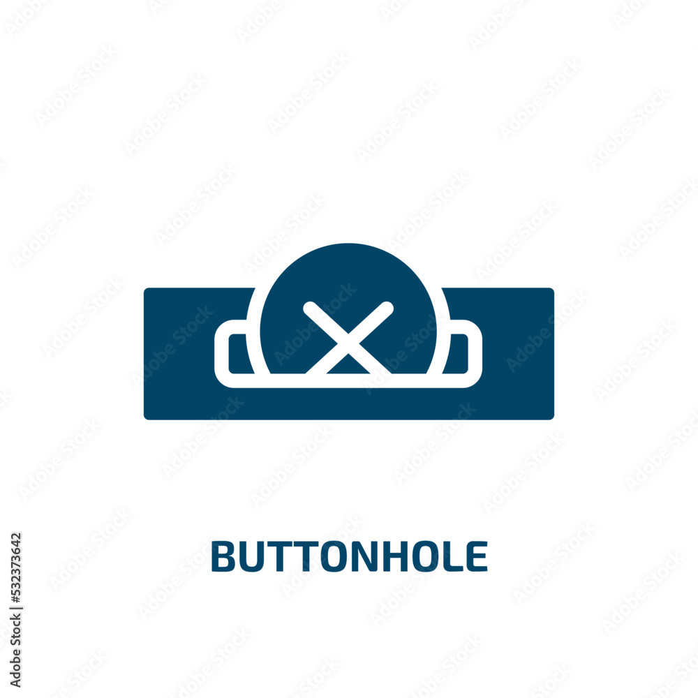 buttonhole icon from sew collection. Filled buttonhole, craft, sewing