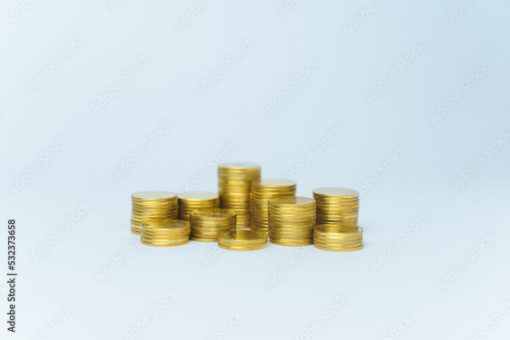 Gold coins stack isolated on white background Gold coins stack isolated on white background