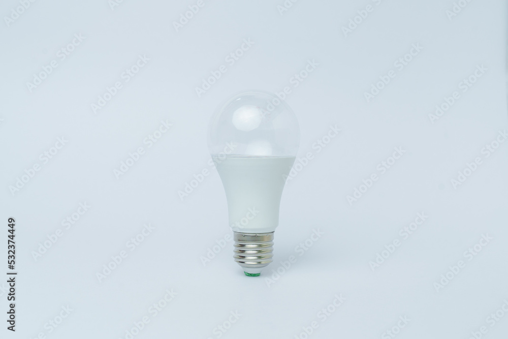 White led light bulb isolated on white background . White led light bulb isolated on white background .