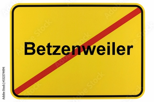 Illustration eines Ortsschildes der Gemeinde Betzenweiler in Baden-Württemberg photo