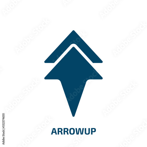 arrowup icon from other collection. Filled arrowup, other, cursor glyph icons isolated on white background. Black vector arrowup sign, symbol for web design and mobile apps