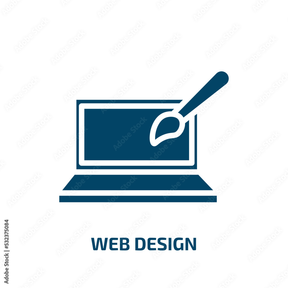 web design icon from startup stategy and success collection. Filled web design, internet, business glyph icons isolated on white background. Black vector web design sign, symbol for web design and web design icon from startup stategy and success collection. Filled web design, internet, business glyph icons isolated on white background. Black vector web design sign, symbol for web design and