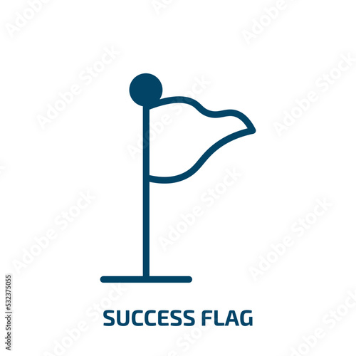 success flag icon from startup stategy and success collection. Filled success flag, flag, success glyph icons isolated on white background. Black vector success flag sign, symbol for web design and