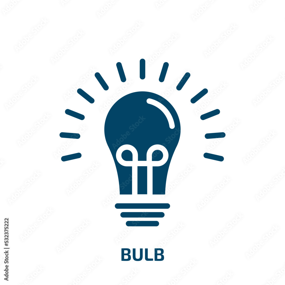 bulb icon from startup stategy and success collection. Filled bulb, idea, technology glyph icons isolated on white background. Black vector bulb sign, symbol for web design and mobile apps bulb icon from startup stategy and success collection. Filled bulb, idea, technology glyph icons isolated on white background. Black vector bulb sign, symbol for web design and mobile apps
