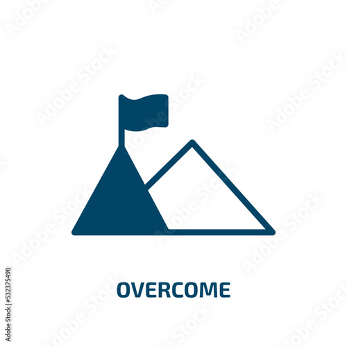 overcome icon from startup stategy and success collection. Filled overcome, success, business glyph icons isolated on white background. Black vector overcome sign, symbol for web design and mobile