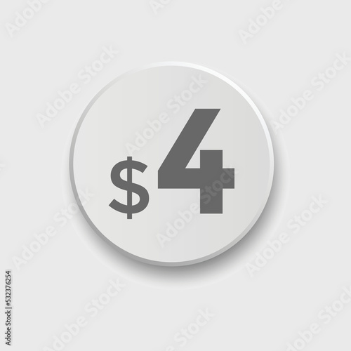 Free Download 4 dollar price tag. 4$ dollar USD price symbol. price 4 Dollar sale banner in USD. Business or shopping promotion marketing concept
 - GFXLoad