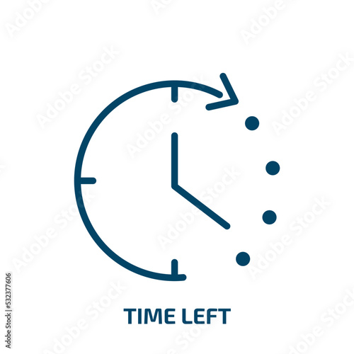 time left icon from tools and utensils collection. Filled time left, button, shop glyph icons isolated on white background. Black vector time left sign, symbol for web design and mobile apps