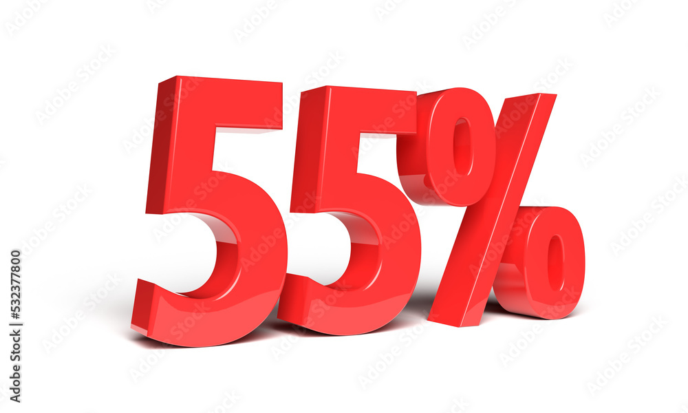 55 percent in 3d rendering isolated 55 percent in 3d rendering isolated
