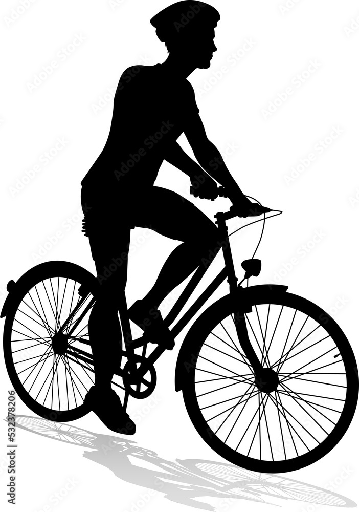 Bike and Bicyclist Silhouette Bike and Bicyclist Silhouette