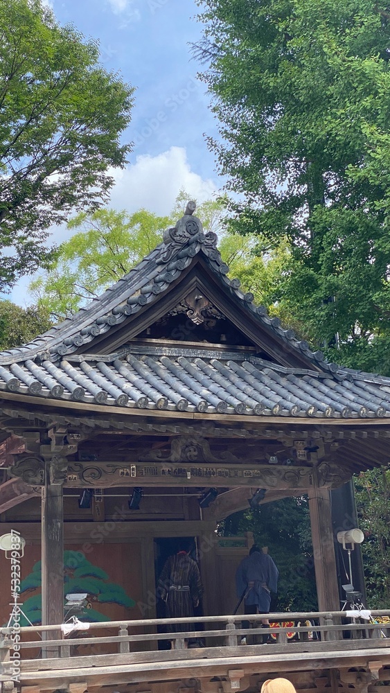 Old look architecture of Nezu shrine in Tokyo, year 2022 Old look architecture of Nezu shrine in Tokyo, year 2022