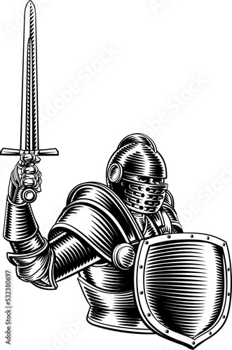Medieval Knight Sword And S...