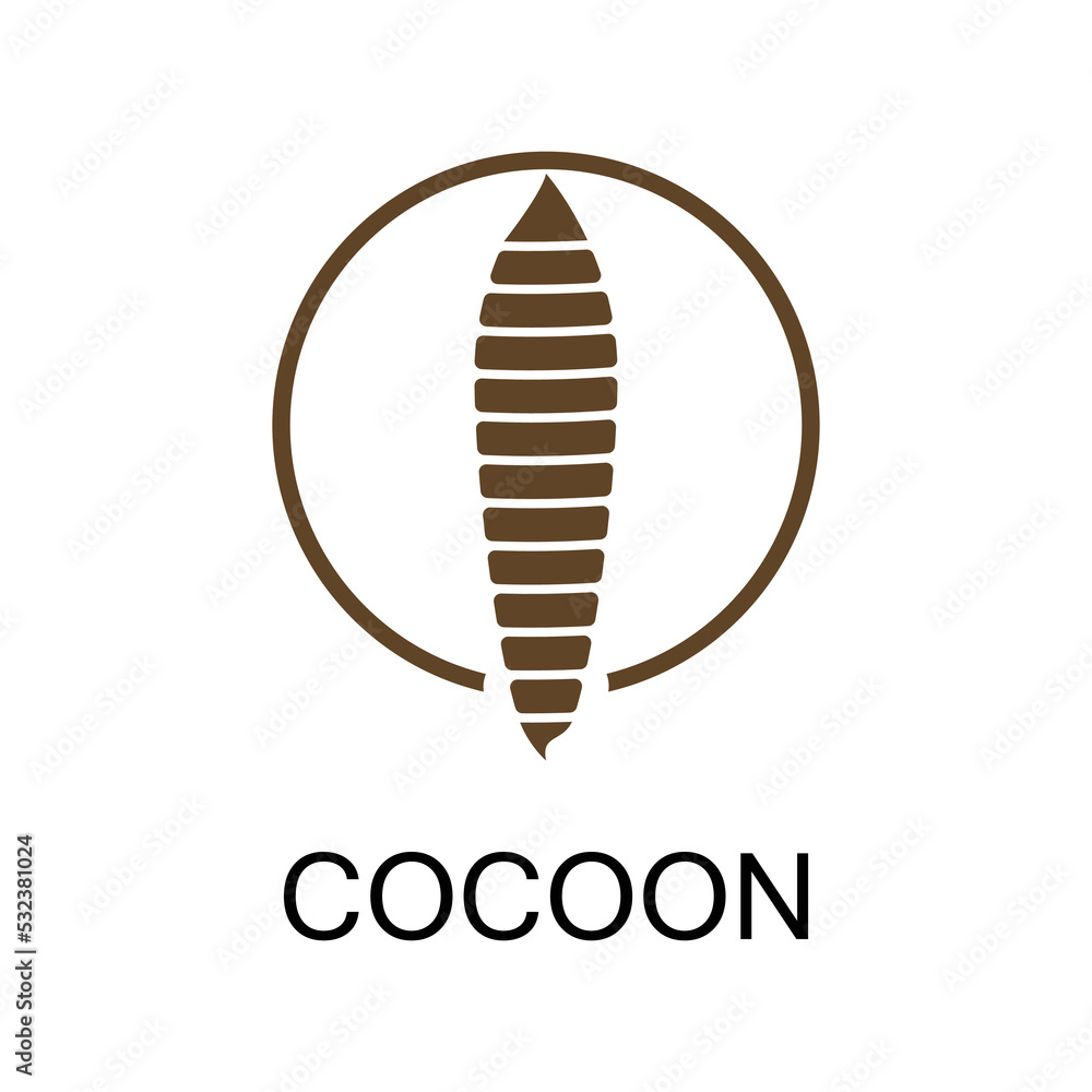 Cocoon illustration logo vector design Cocoon illustration logo vector design