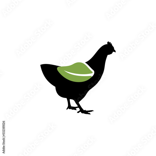 Organic Chicken Farm Logo or Organic Chicken Farm Icon Vector On White Background. Minimalist and Simple Chicken Farm Logo.chicken farm logo vector illustration design, rooster on fence vintage logo.