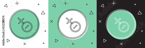 Set Venus symbol icon isolated on white and green, black background. Astrology, numerology, horoscope, astronomy. Vector