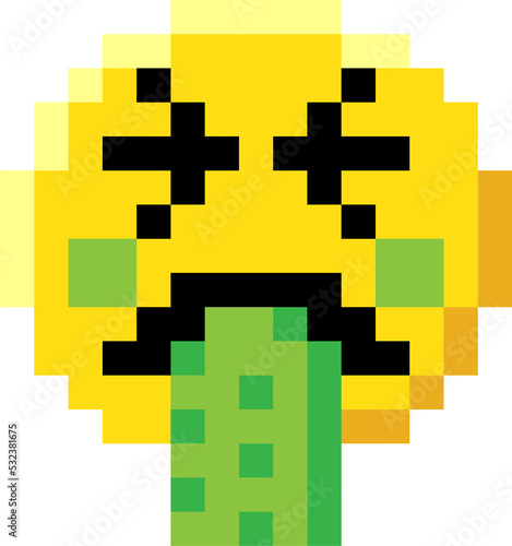 Emoticon Face Pixel Art 8 Bit Video Game Icon © Christos Georghiou