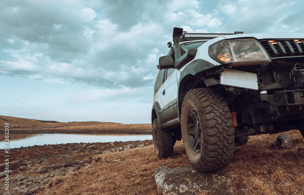 The all-terrain vehicle is standing on the ground The all-terrain vehicle is standing on the ground