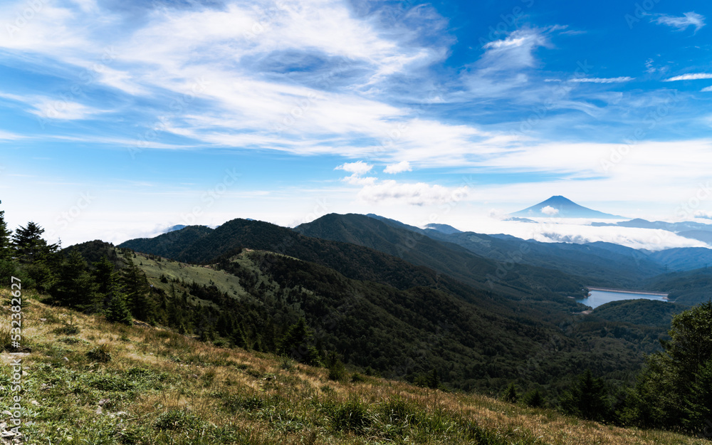 Fototapeta premium 大菩薩峠の稜線と富士山