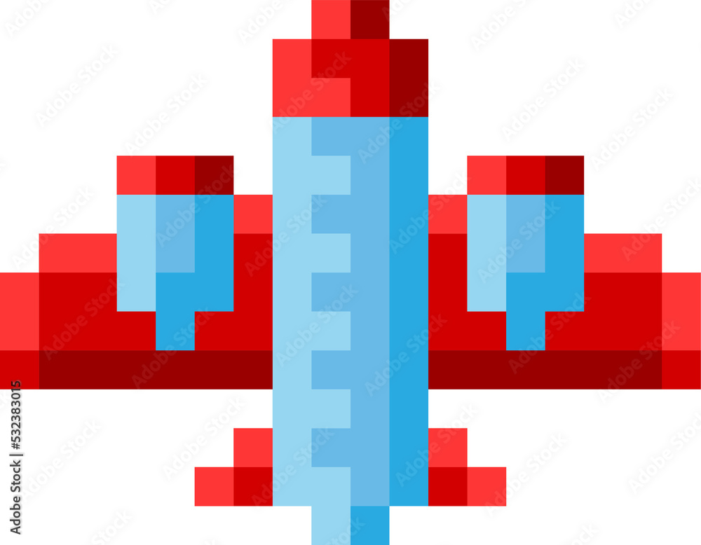 Fototapeta premium Plane Airplane Aeroplane Pixel Video Game Art Icon
