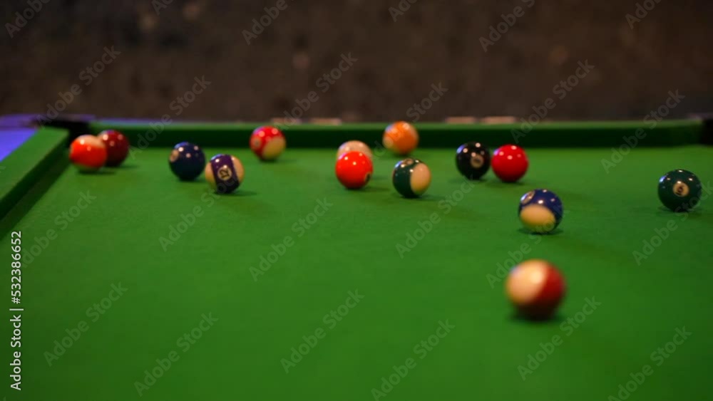 snooker game on pool table opening shot cue ball wight snooker game on pool table opening shot cue ball wight