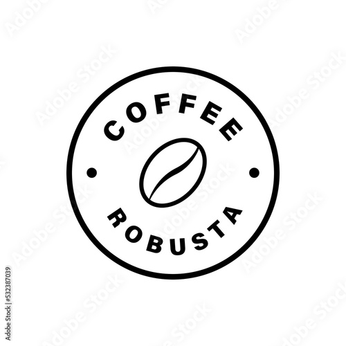 Coffee robusta sticker label. Vector illustration