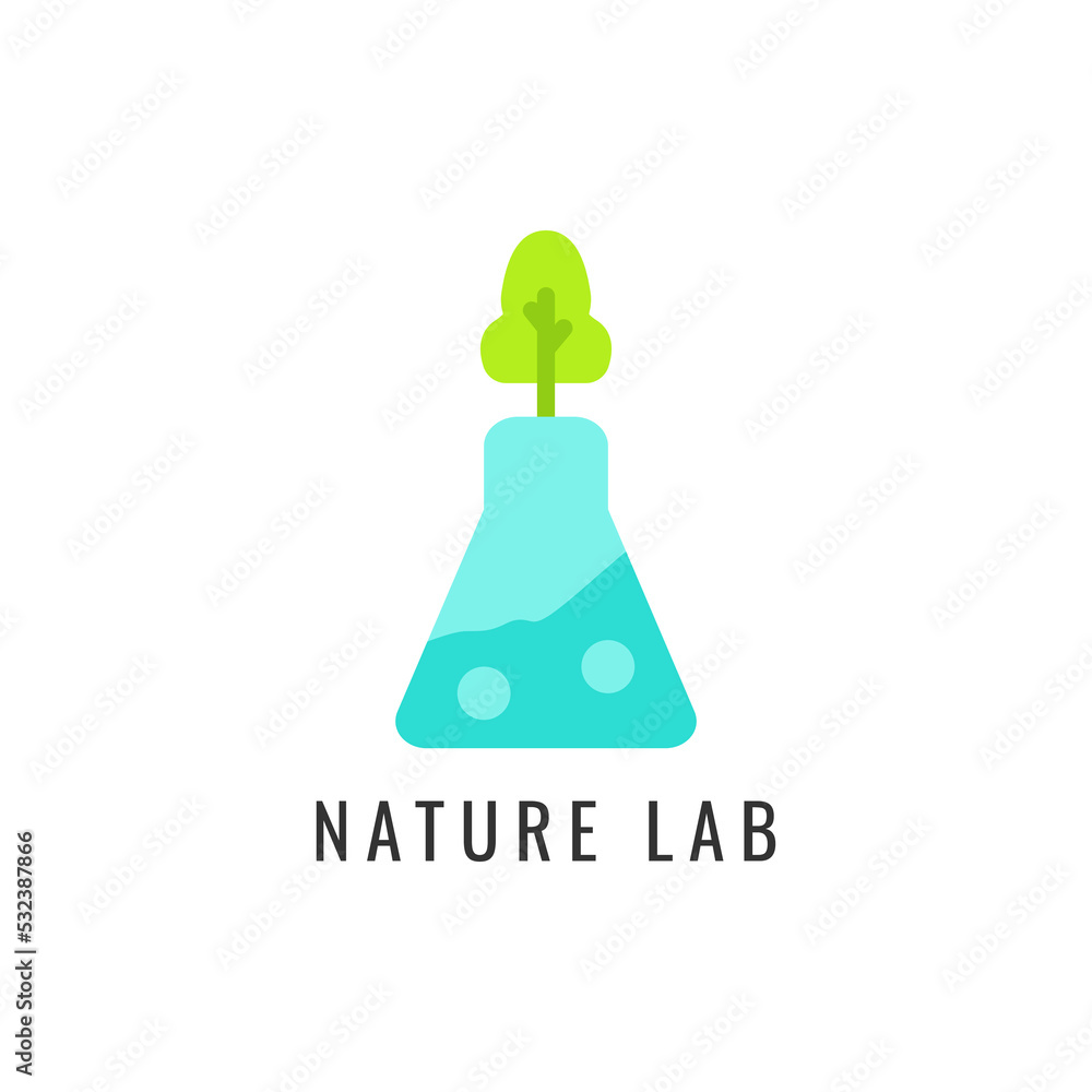 nature lab logo vector flat style nature lab logo vector flat style