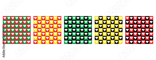banner four styles with white heart; 