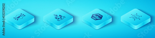 Set Isometric NFT Digital crypto art, blockchain technology and icon. Vector