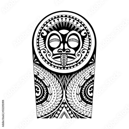 Wrap around arm polynesian tattoo design. Pattern aboriginal samoan.
