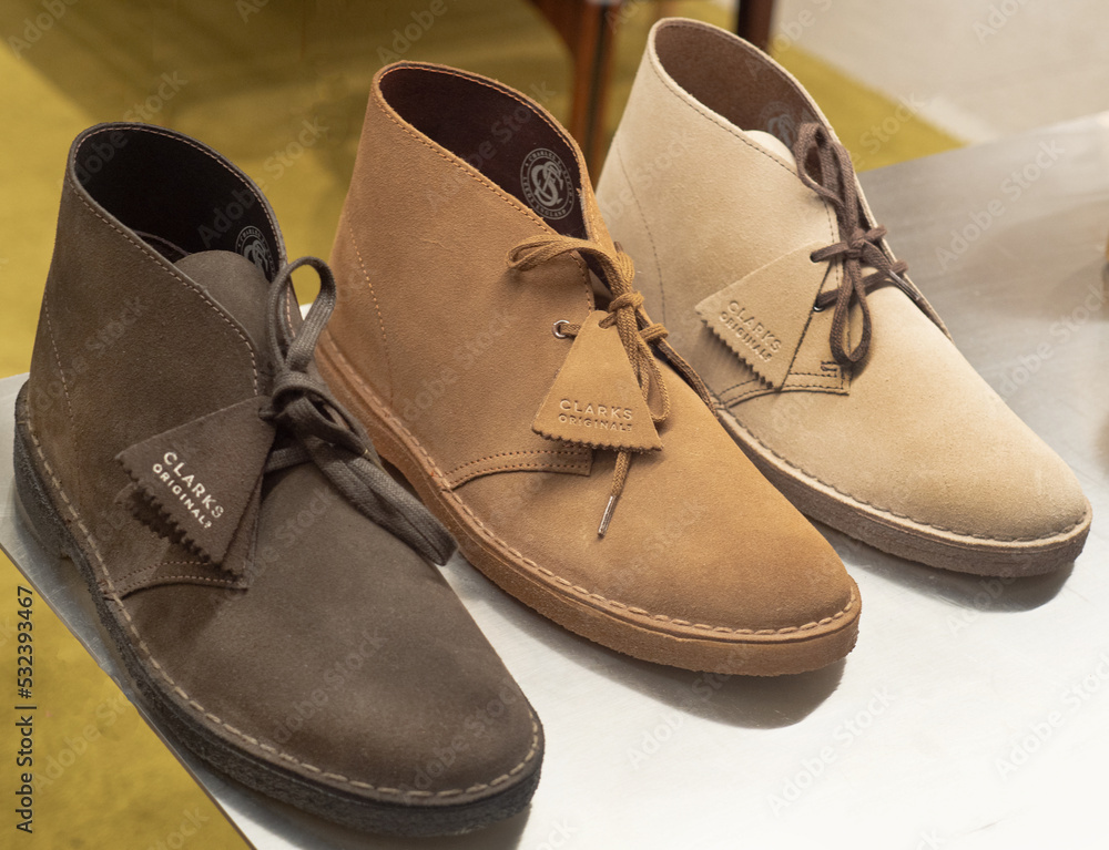 Clarks Originals, men's Desert Boot model.Milan - Italy, September 17, 2022  Stock Photo | Adobe Stock