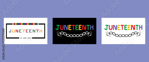 square four colors with caption for juneteenth