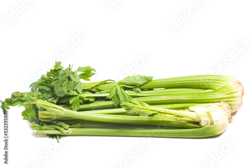 Fresh celery isolated on white background