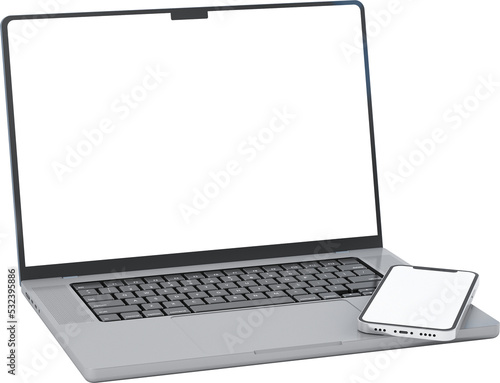 Laptop and smartphone