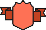 shield badge with ribbon illustration