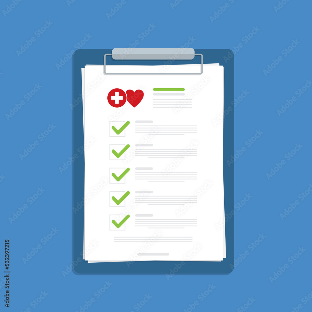 Medical report, medical document, health insurance concepts. Medical report, medical document, health insurance concepts.