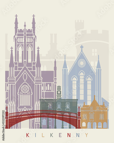 Obraz na płótnie KILKENNY SKYLINE POSTER