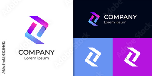 modern logos of code for coding, programming gradient logo template