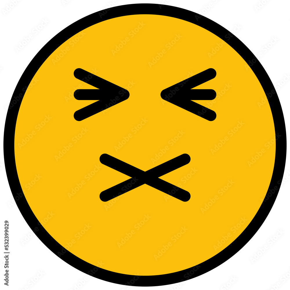 mute face emoticon illustration mute face emoticon illustration