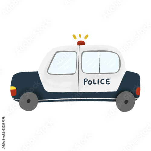 Cute police car design illustration element 