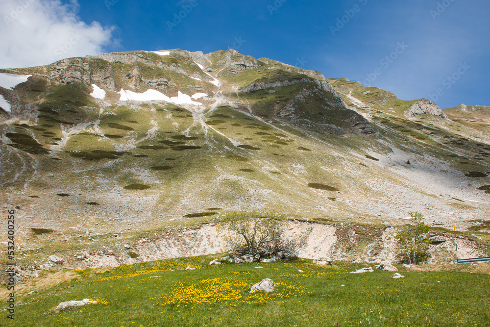Panoramic view of the summit of Terminillo mountain in Lazio Italy