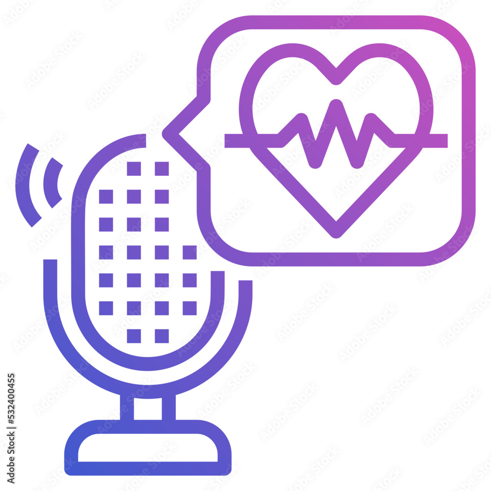 Healthcare Podcast line gradient icon. Can be used for digital product, presentation, print design and more. Healthcare Podcast line gradient icon. Can be used for digital product, presentation, print design and more.