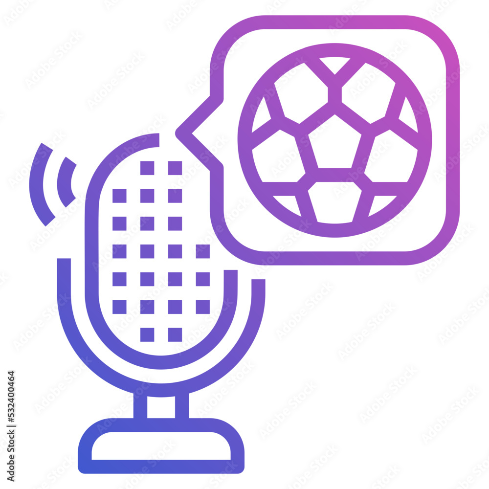 Sport Podcast line gradient icon. Can be used for digital product, presentation, print design and more. Sport Podcast line gradient icon. Can be used for digital product, presentation, print design and more.