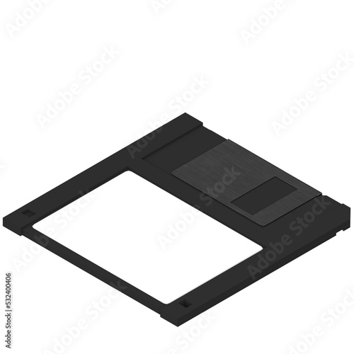 3D rendering illustration of a floppy disk